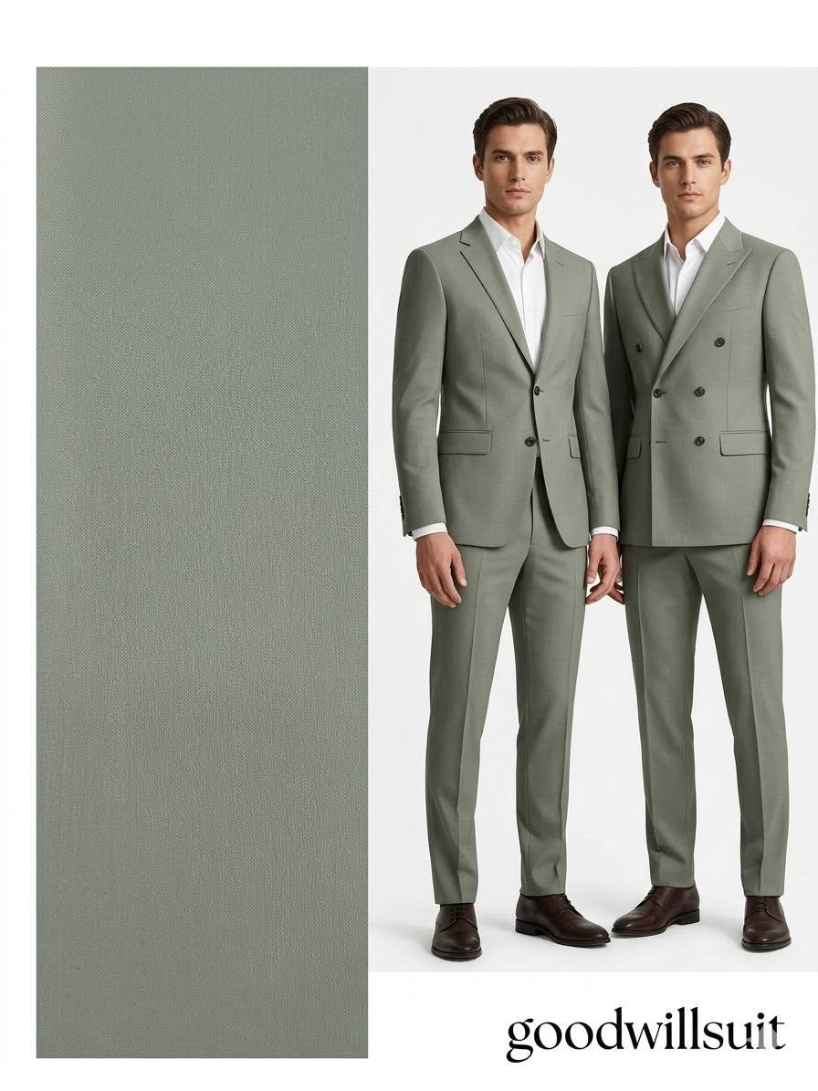 Navy windowpane Super 120s wool fabric — modern classic suit look for professionals — Goodwill Suit